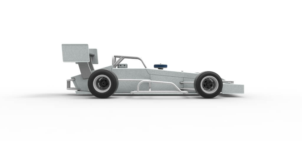 Supermodified Front Engine Winged Race Car V4 Scale 1:25 3D Model
